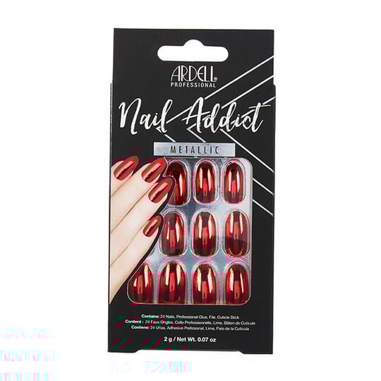 Faux ongles Nail Addict metallic red,  Faux ongles Nail Addict metallic red