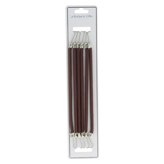 Elastiques &agrave; crochet x 6 marrons