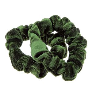 Duo chouchous velours côtelé vert kaki