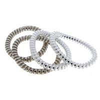 Elastiques scoubidou fins gris et argent&eacute;