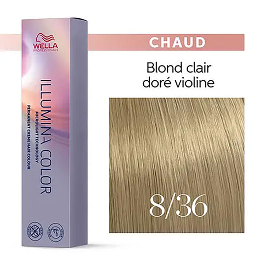 Illumina color 8/36 blond clair dor&eacute; violine