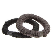 &Eacute;lastiques satin&eacute;s marron et noir