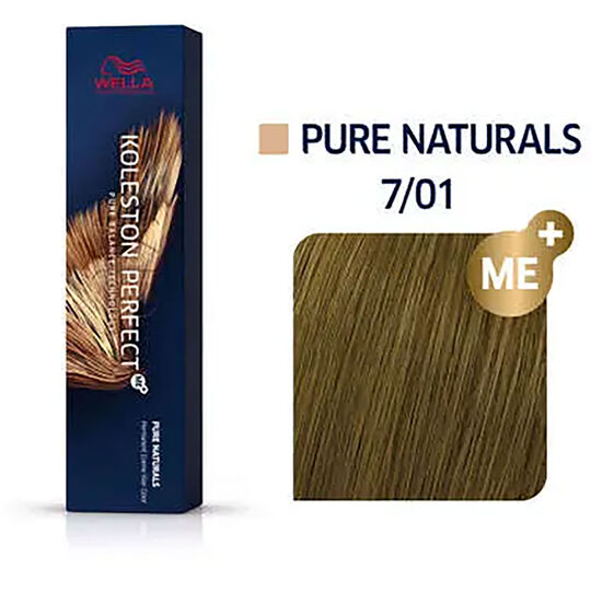Coloration permanente Koleston Perfect Me+ 7/01 blond naturel cendr&eacute;