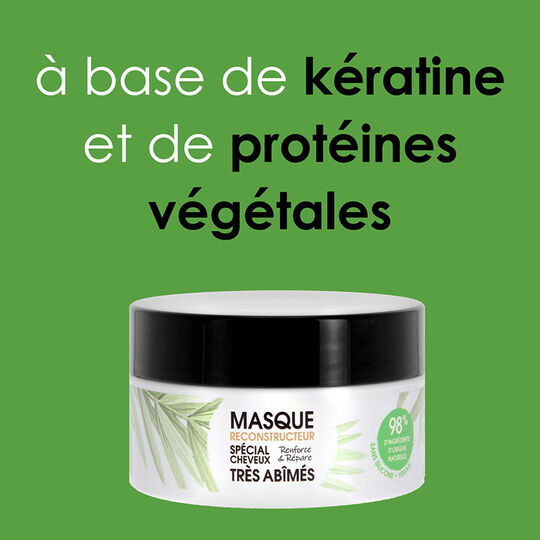 Masque reconstructeur cheveux tr&egrave;s ab&icirc;m&eacute;s Gamme Nature