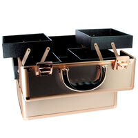 Valise à main rose métallisée