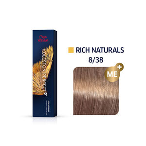 Coloration permanente Koleston Perfect Me+ 8/38 blond clair dor&eacute; perl&eacute;