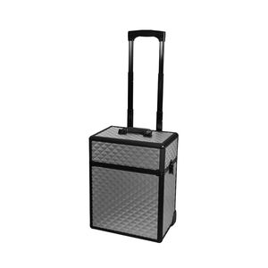 Valise 2 étages argentée 3D,  Valise 2 étages argentée 3D