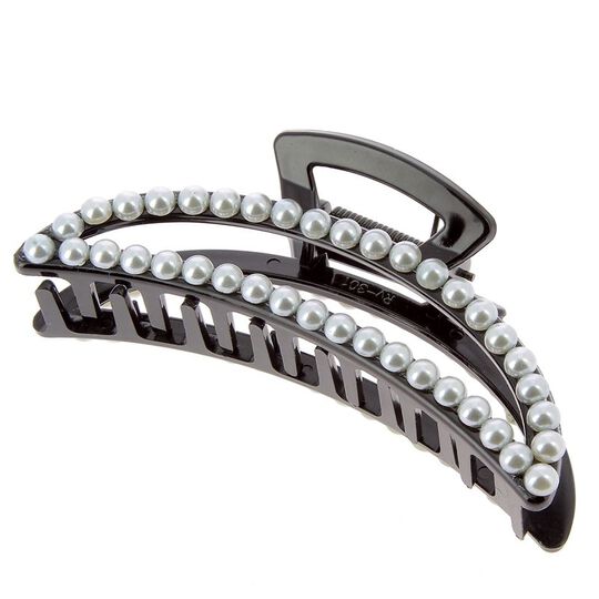 Pince croco &agrave; perles lune