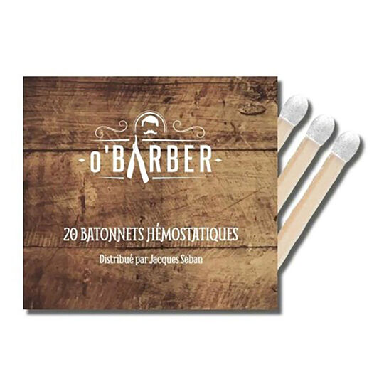 Pochette de 20 allumettes hémostatiques spéciale rasage O'Barber,  Pochette de 20 allumettes hémostatiques spéciale rasage O'Barber