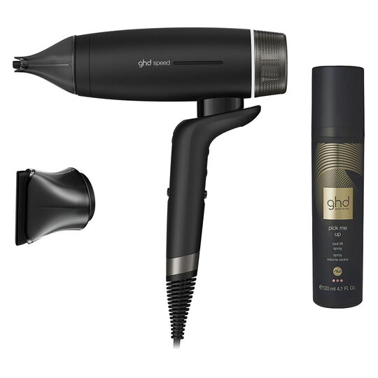 S&egrave;che-cheveux Speed + embout pr&eacute;cis + spray volume