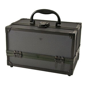 Mini valise make-up en alu noire,  Mini valise make-up en alu noire
