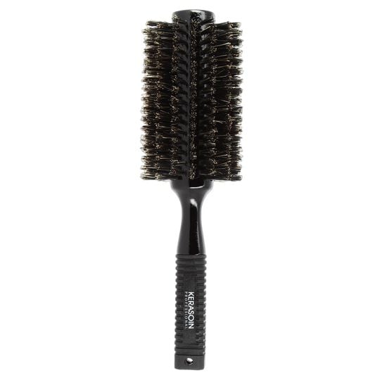 Brosse &agrave; brushing noire en poils de sanglier 60mm
