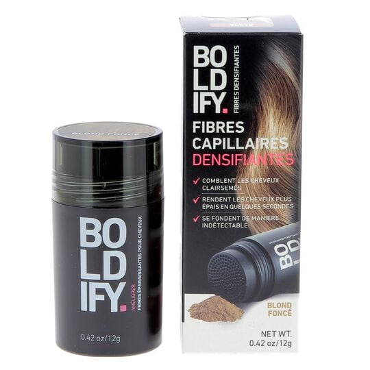 Fibres densifiantes pour cheveux blond foncé