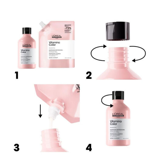 Shampooing cheveux colorés Vitamino Color recharge 500ml,  Shampooing cheveux colorés Vitamino Color recharge 500ml