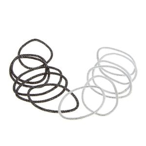 Elastiques paillet&eacute;s fins noir et argent