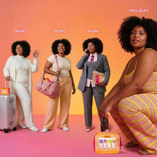 Travel kit routine cheveux fris&eacute;s