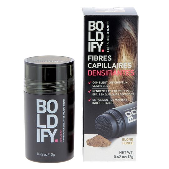 Fibres densifiantes pour cheveux blond fonc&eacute;