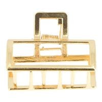 Petite pince croco métallique rectangle dorée,  Petite pince croco métallique rectangle dorée