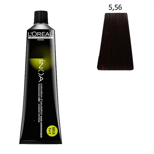 Inoa Coloration sans ammoniaque 5.56 ch&acirc;tain clair acajou rouge