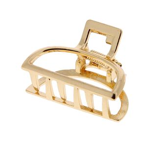 Petite pince croco métallique demi lune dorée