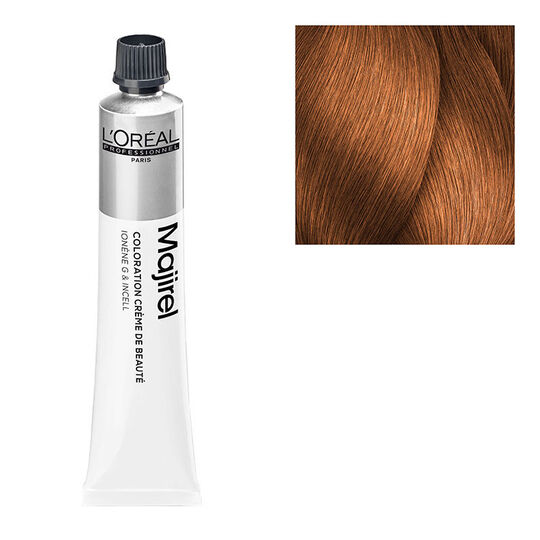 Coloration permanente Majirel 8.34 blond clair doré cuivré