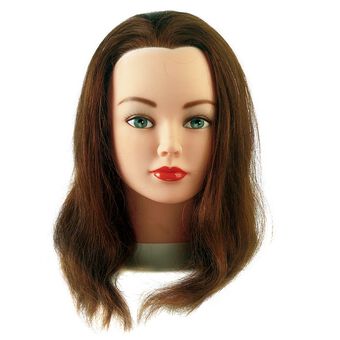 Tête d'apprentissage 100% cheveux naturels Cathy 35cm