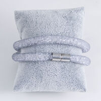 Bracelet strass filet double gris