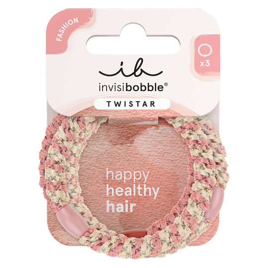 3 &Eacute;lastiques tress&eacute;s Twinstar blush braids
