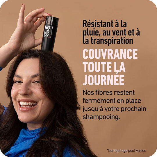 Fibres densifiantes pour cheveux ch&acirc;tain clair