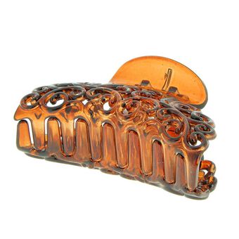 Pince croco arabesque Marron