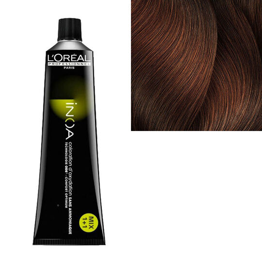 Inoa Coloration sans ammoniaque 5.4 ch&acirc;tain clair cuivr&eacute;