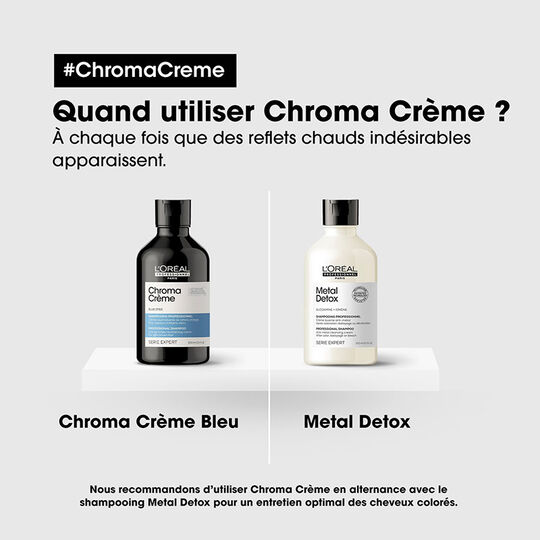 Shampooing neutralisant pour cheveux bruns Chroma Cr&egrave;me bleu