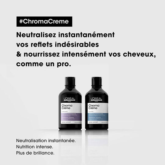 Shampooing neutralisant pour cheveux bruns Chroma Cr&egrave;me bleu