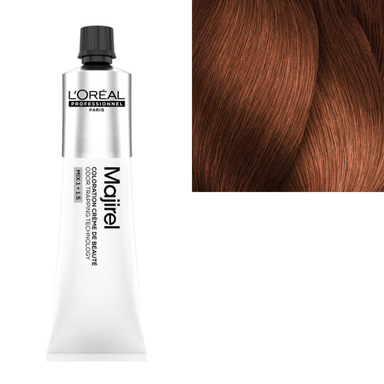 Coloration cr&egrave;me de beaut&eacute; Majirel 7.35 blond dor&eacute; acajou