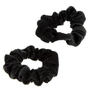 Duo chouchous velours côtelé noir