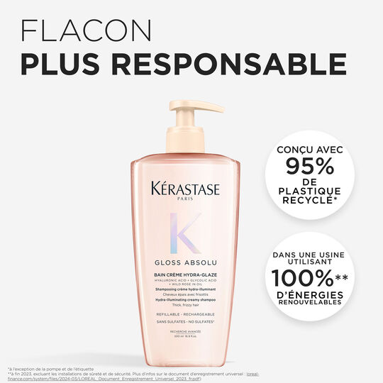 Bain cr&egrave;me Hydra-Glaze Gloss Absolu 500 ml rechargeable