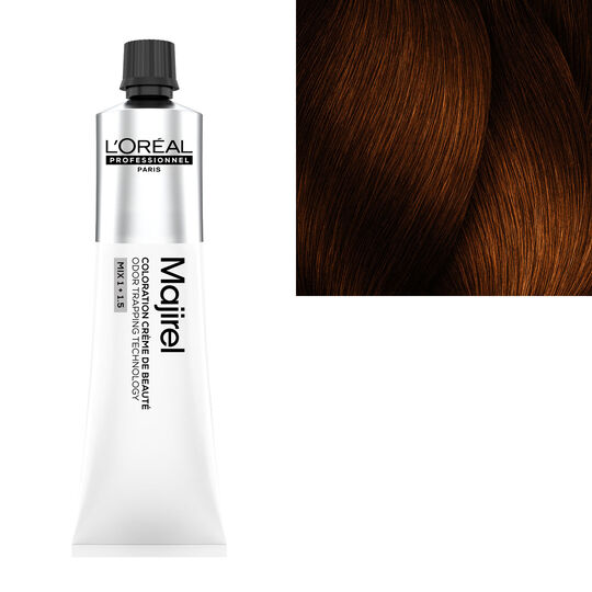 Coloration cr&egrave;me de beaut&eacute; Majirel 4.45 ch&acirc;tain cuivr&eacute; acajou