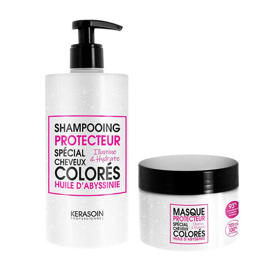 Rituel cheveux color&eacute;s shampooing et masque