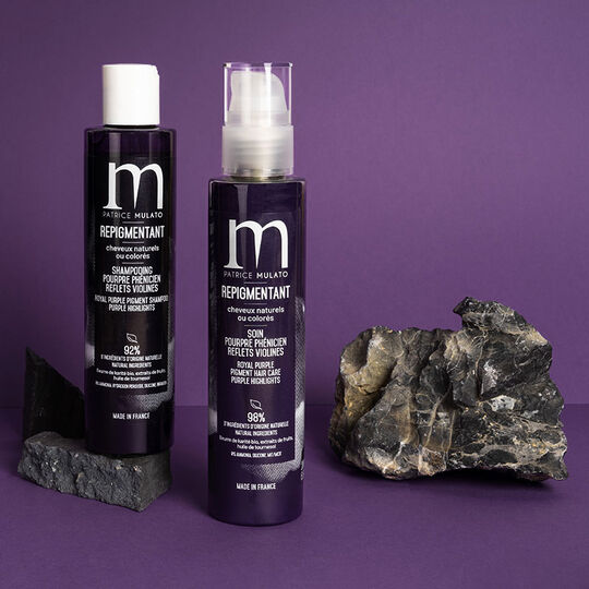 Soin repigmentant cheveux naturels ou colorés pourpre phenicien