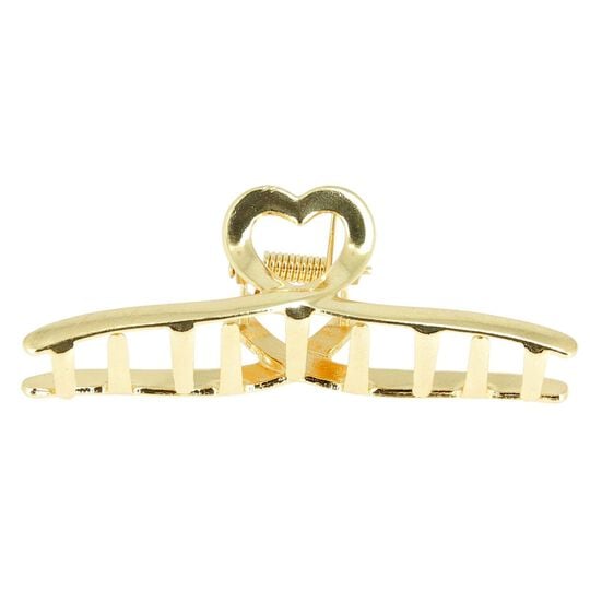 Pince croco coeur dor&eacute;