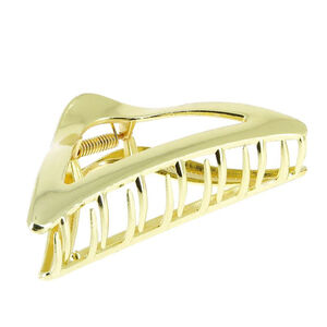 Pince croco métallique triangulaire dorée