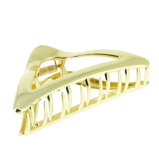 Pince croco m&eacute;tallique triangulaire dor&eacute;e