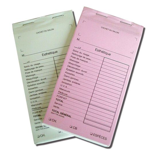 Carnet de facturation esth&eacute;tique