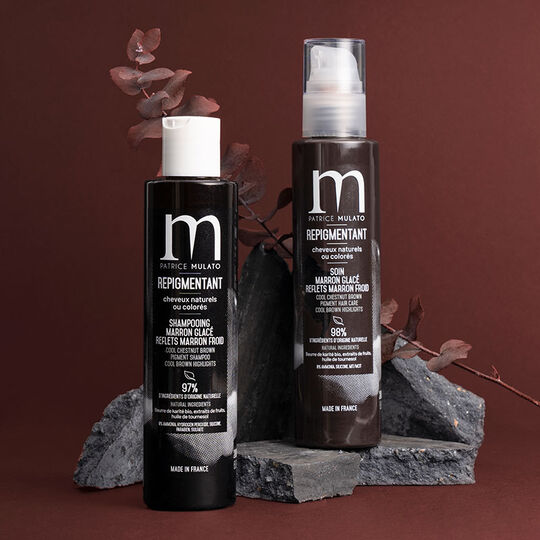 Shampooing repigmentant cheveux naturels ou color&eacute;s marron glac&eacute;
