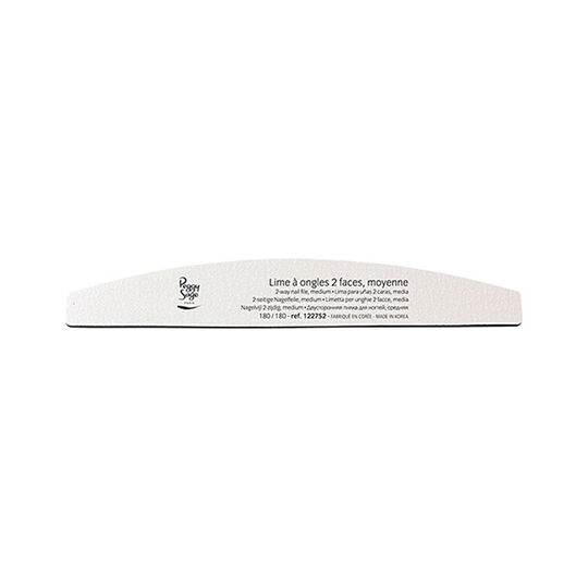 Lime à ongles 2 faces lavable demi-lune 180/180 blanc, pour ongles naturels
