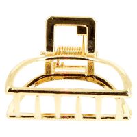 Petite pince croco métallique demi lune dorée,  Petite pince croco métallique demi lune dorée