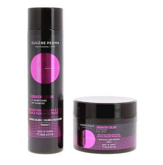Rituel cheveux colorés shampooing et masque Essentiel Keratin Color