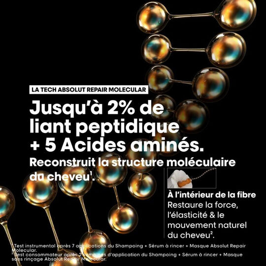Shampooing réparateur Absolut Repair Molecular recharge 500ml,  Shampooing réparateur Absolut Repair Molecular recharge 500ml