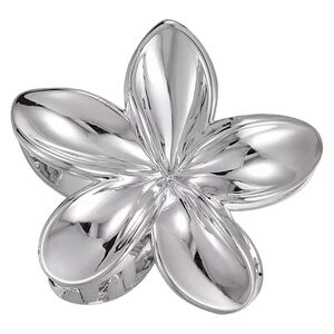 Pince croco fleur de tiar&eacute; argent