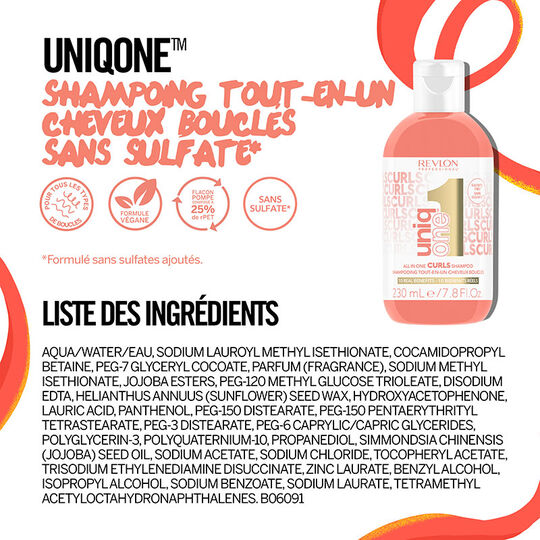 Shampooing tout-en-un cheveux boucl&eacute;s Uniq One Curls